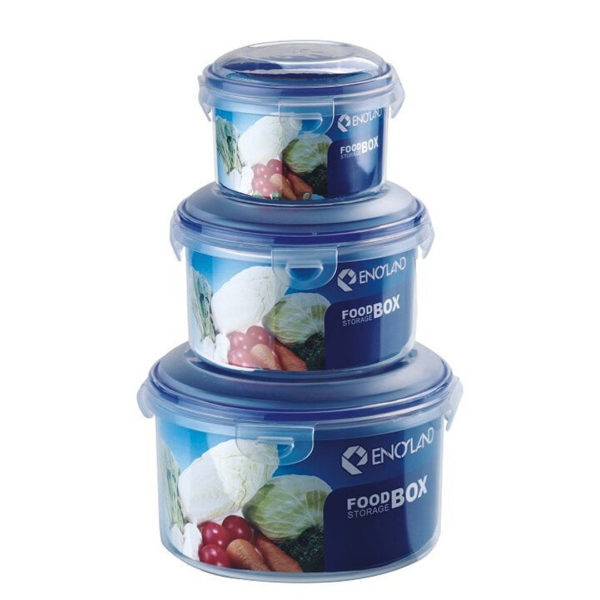 3 Pc Round Air Tight Food Storage Container